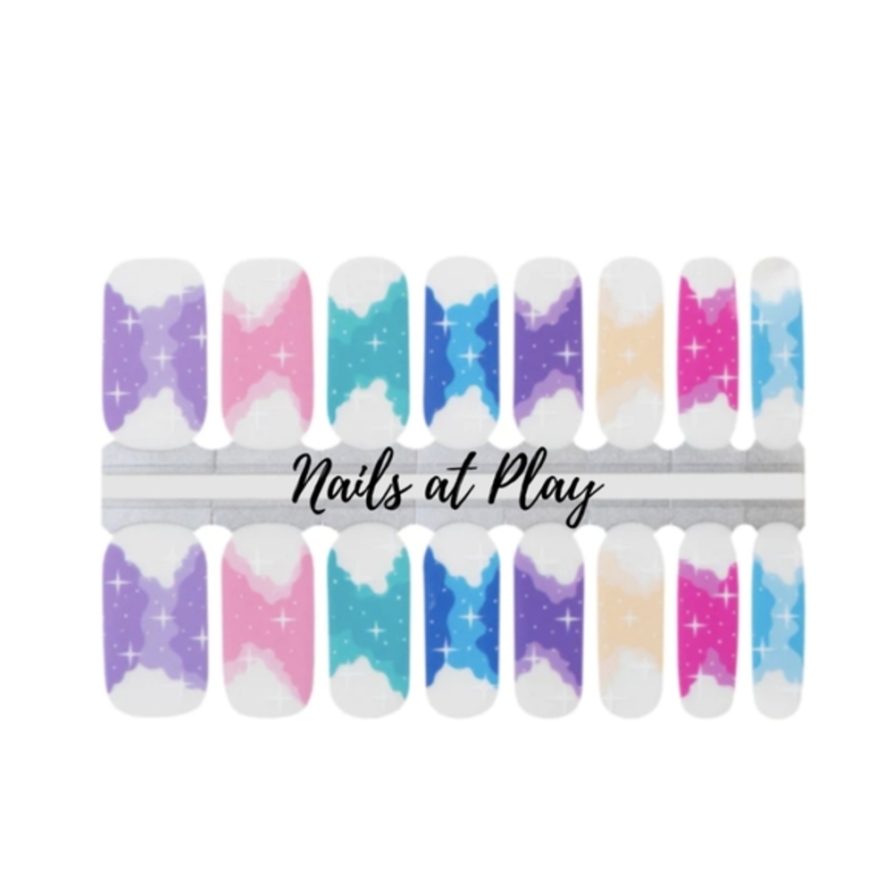 5 for $15 Nail Wraps- Rainbow Twinkle (transparent)